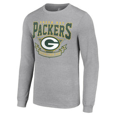 Green Bay Packers Starter '80s Inspired Team Logo Long Sleeve T-Shirt - Heather Gray discount