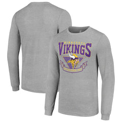 Minnesota Vikings Starter '80s Inspired Team Logo Long Sleeve T-Shirt - Heather Gray outlet