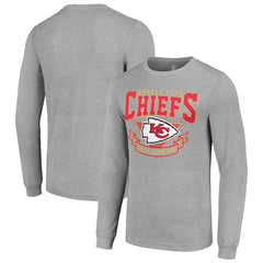 Kansas City Chiefs Starter '80s Inspired Team Logo Long Sleeve T-Shirt - Heather Gray sale