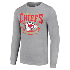 Kansas City Chiefs Starter '80s Inspired Team Logo Long Sleeve T-Shirt - Heather Gray sale