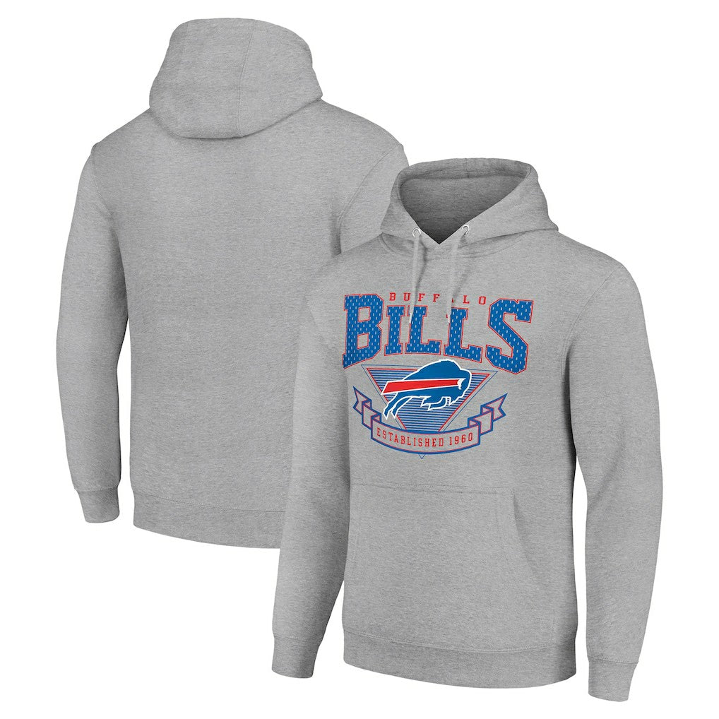Buffalo Bills Starter ‘80s Inspired Pullover Hoodie - Heather Gray on sale
