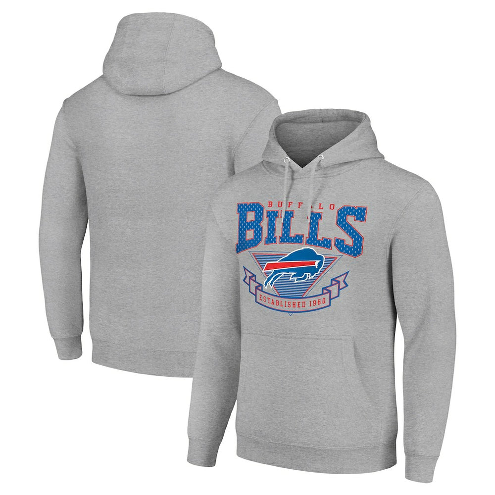 Buffalo Bills Starter ‘80s Inspired Pullover Hoodie - Heather Gray on sale
