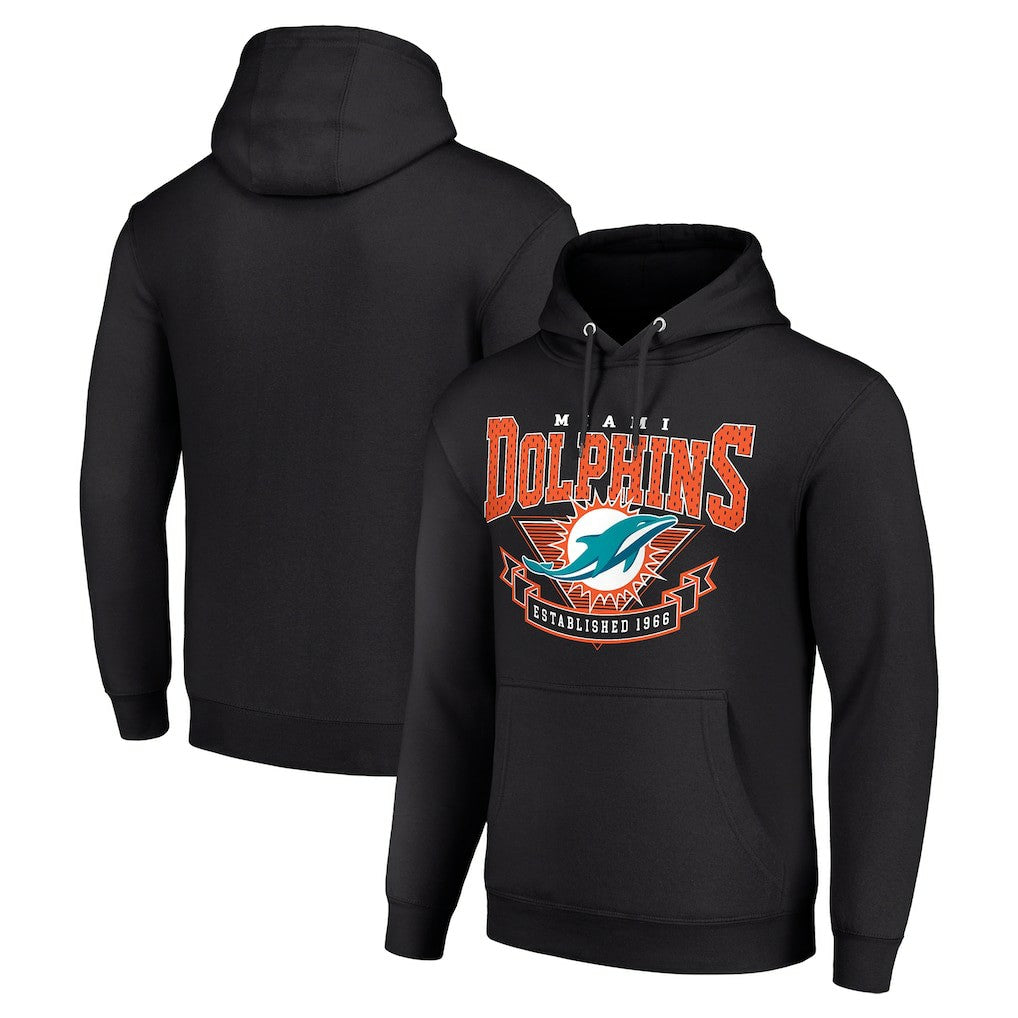 Miami Dolphins Starter ‘80s Inspired Pullover Hoodie - Black discount