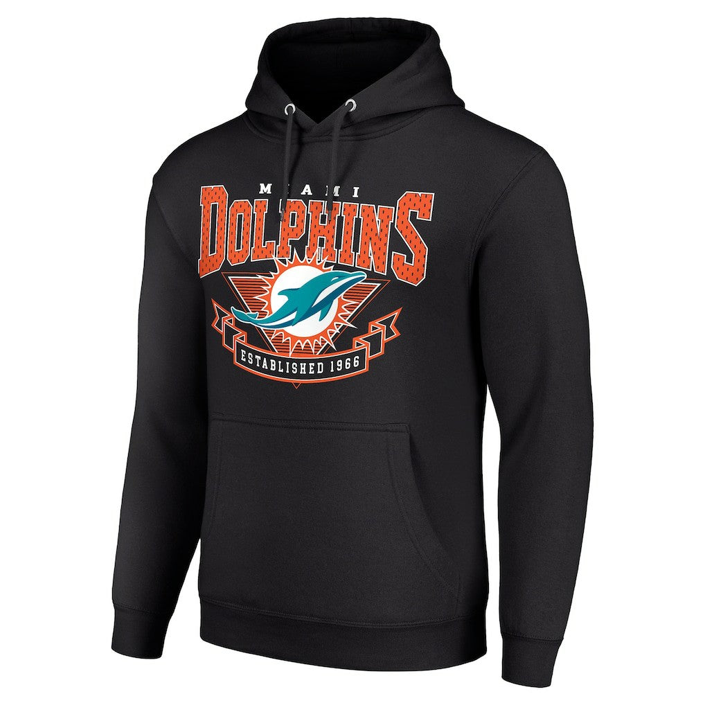 Miami Dolphins Starter ‘80s Inspired Pullover Hoodie - Black discount
