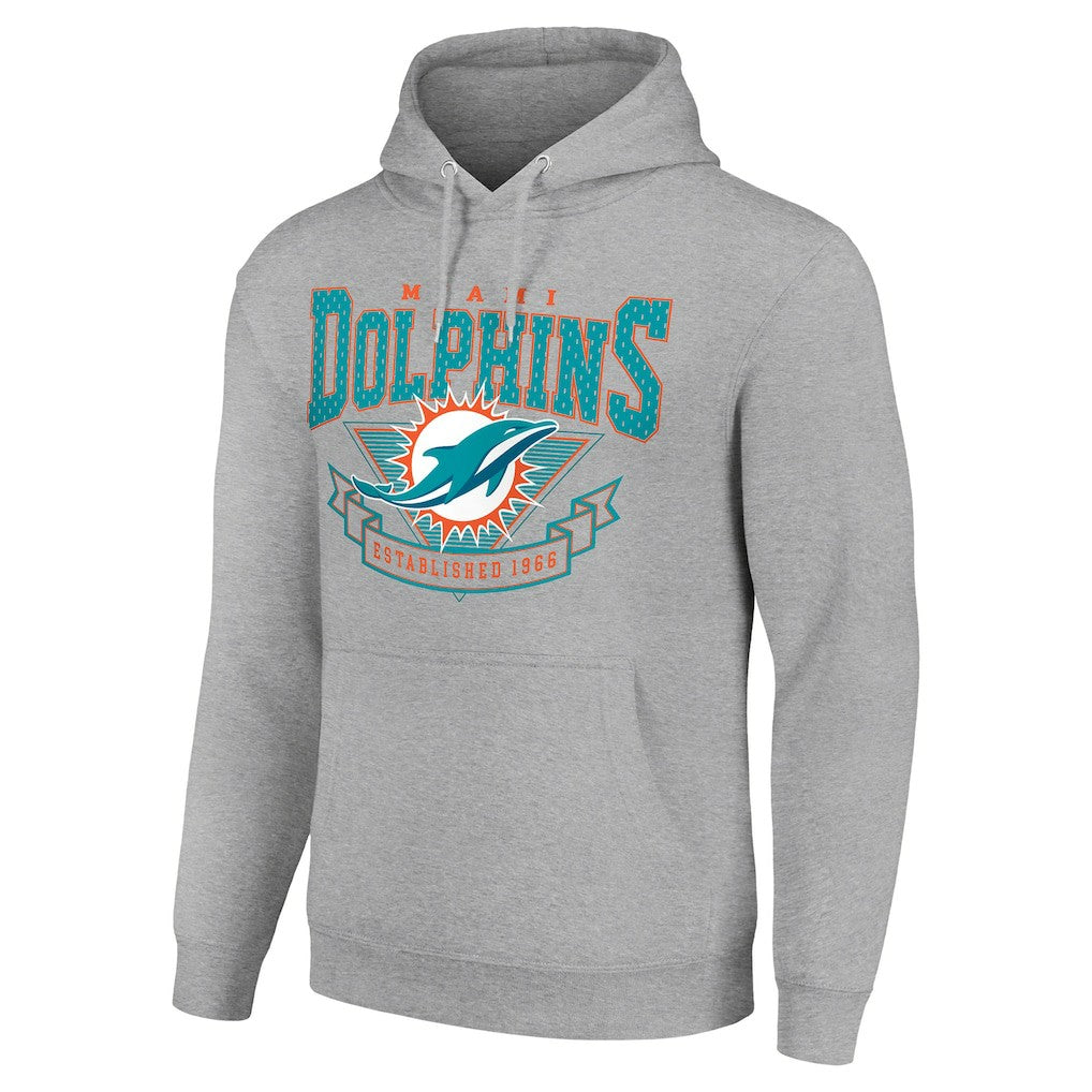 Miami Dolphins Starter ‘80s Inspired Pullover Hoodie - Heather Gray outlet