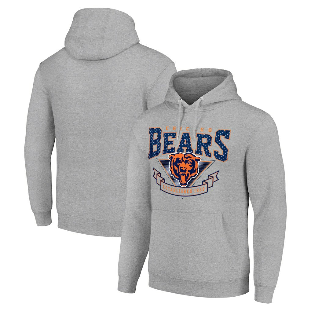 Chicago Bears Starter ‘80s Inspired Pullover Hoodie - Heather Gray discount