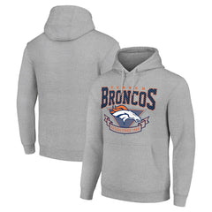 Denver Broncos Starter ‘80s Inspired Pullover Hoodie - Heather Gray for sale