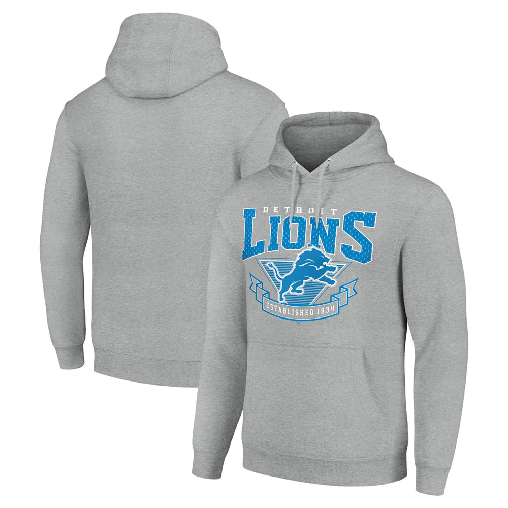 Detroit Lions Starter ‘80s Inspired Pullover Hoodie - Heather Gray cheap