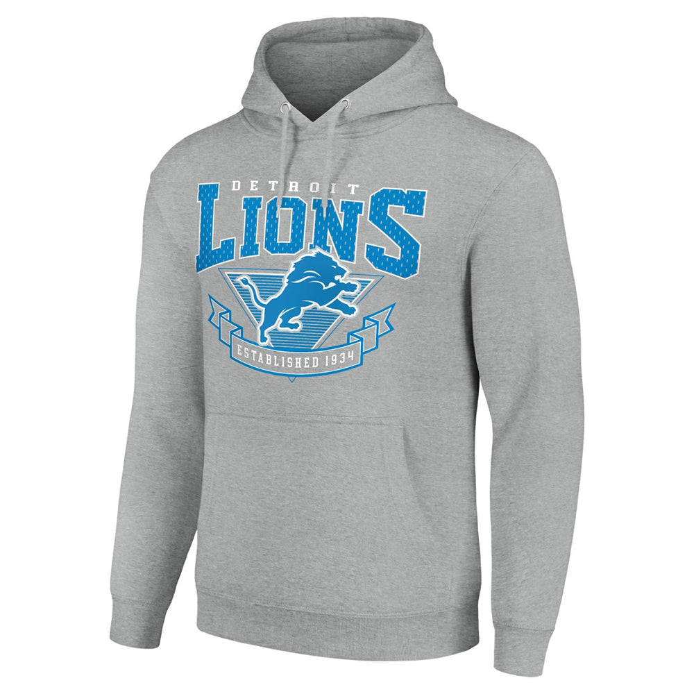 Detroit Lions Starter ‘80s Inspired Pullover Hoodie - Heather Gray cheap