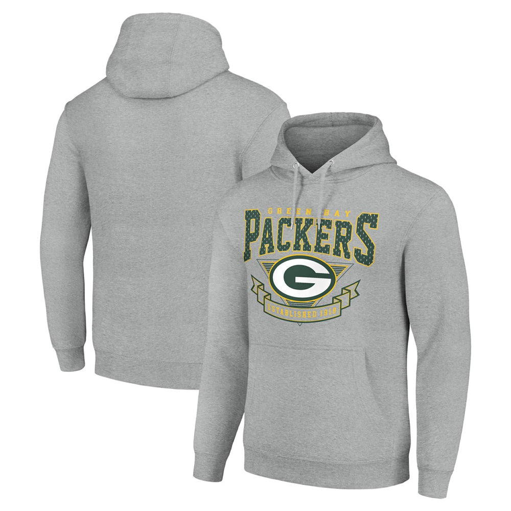 Green Bay Packers Starter ‘80s Inspired Pullover Hoodie - Heather Gray online