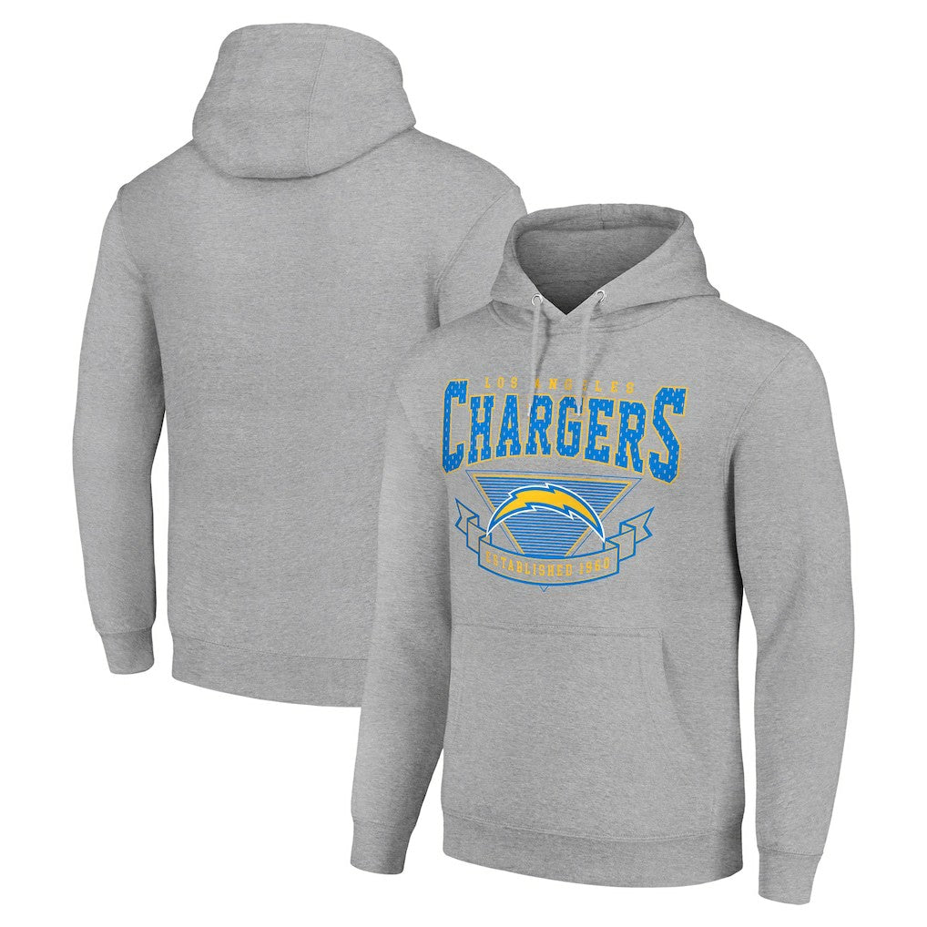 Los Angeles Chargers Starter ‘80s Inspired Pullover Hoodie - Heather Gray for sale