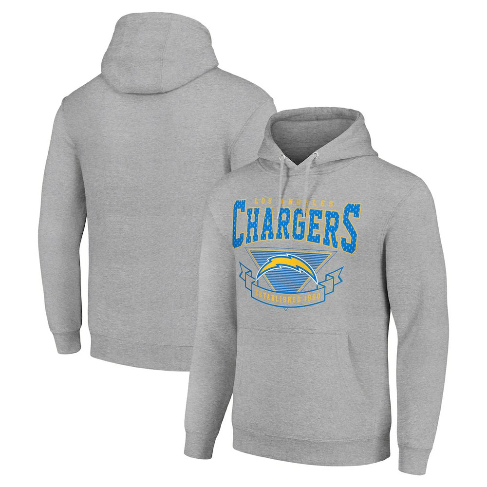 Los Angeles Chargers Starter ‘80s Inspired Pullover Hoodie - Heather Gray for sale