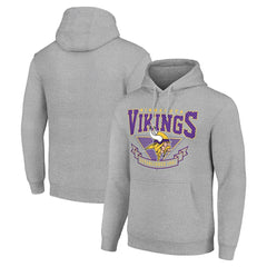Minnesota Vikings Starter ‘80s Inspired Pullover Hoodie - Heather Gray discount