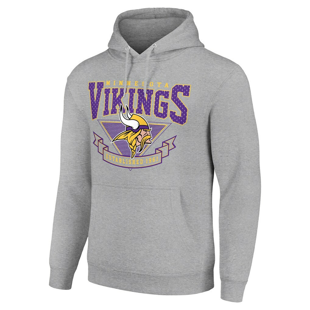 Minnesota Vikings Starter ‘80s Inspired Pullover Hoodie - Heather Gray discount