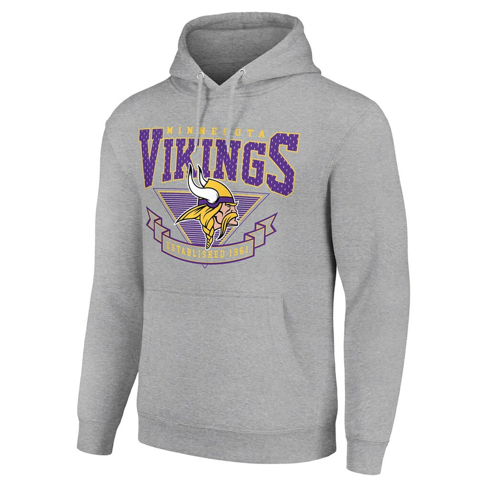 Minnesota Vikings Starter ‘80s Inspired Pullover Hoodie - Heather Gray discount