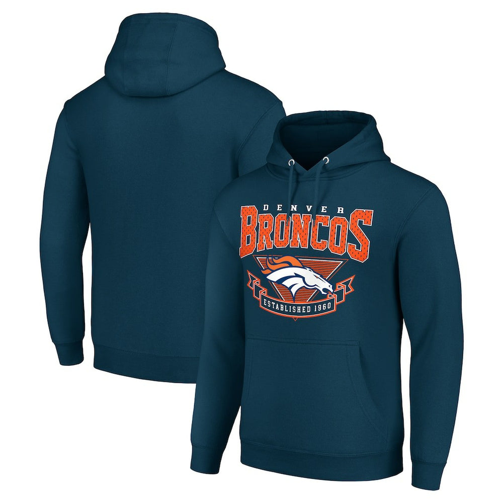 Denver Broncos Starter ‘80s Inspired Pullover Hoodie - Navy discount