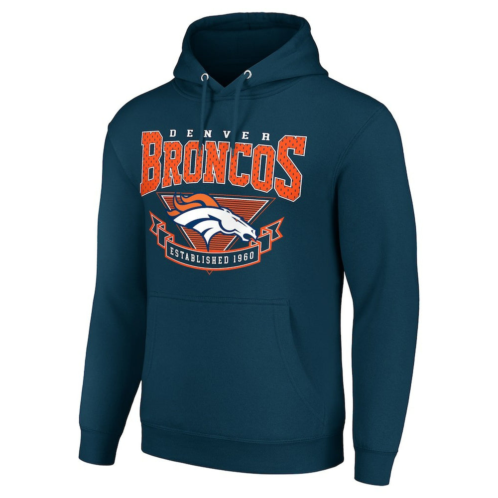 Denver Broncos Starter ‘80s Inspired Pullover Hoodie - Navy discount