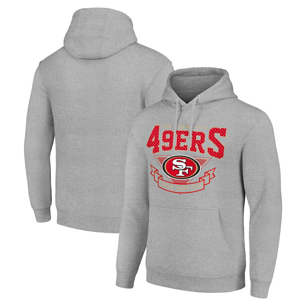 San Francisco 49ers Starter ‘80s Inspired Pullover Hoodie - Heather Gray online