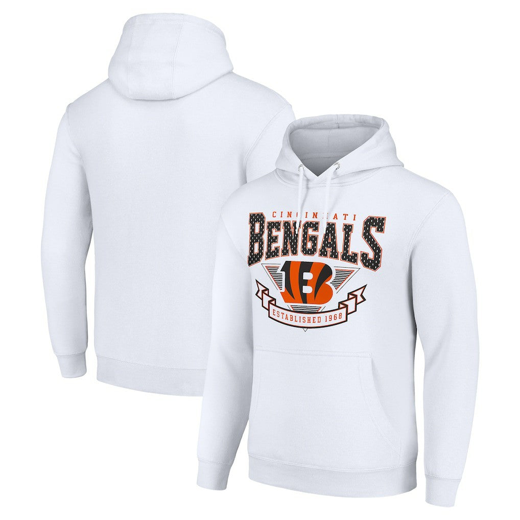 Cincinnati Bengals Starter ‘80s Inspired Pullover Hoodie - White on sale