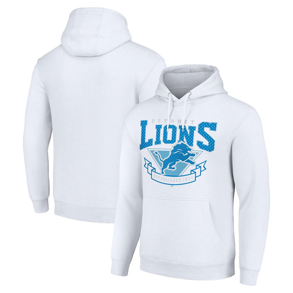Detroit Lions Starter ‘80s Inspired Pullover Hoodie - White discount
