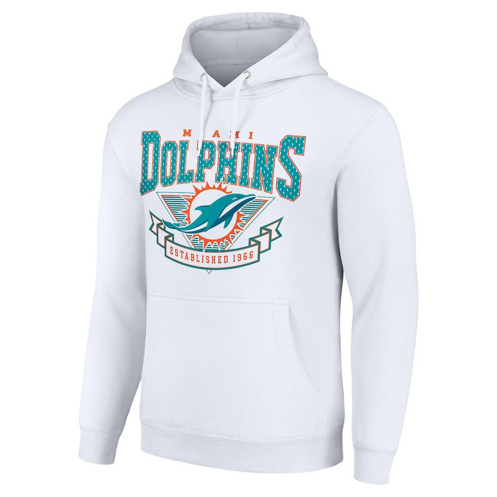 Miami Dolphins Starter ‘80s Inspired Pullover Hoodie - White discount
