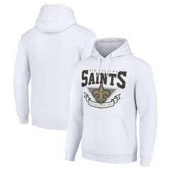 New Orleans Saints Starter ‘80s Inspired Pullover Hoodie - White cheap