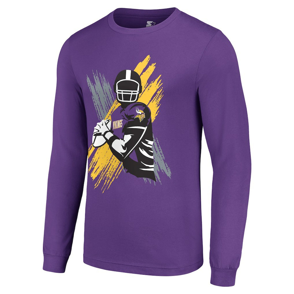 Minnesota Vikings Starter Player X Logo Graphic Long Sleeve T-Shirt - Purple discount