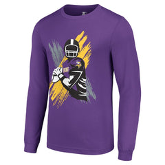 Minnesota Vikings Starter Player X Logo Graphic Long Sleeve T-Shirt - Purple discount