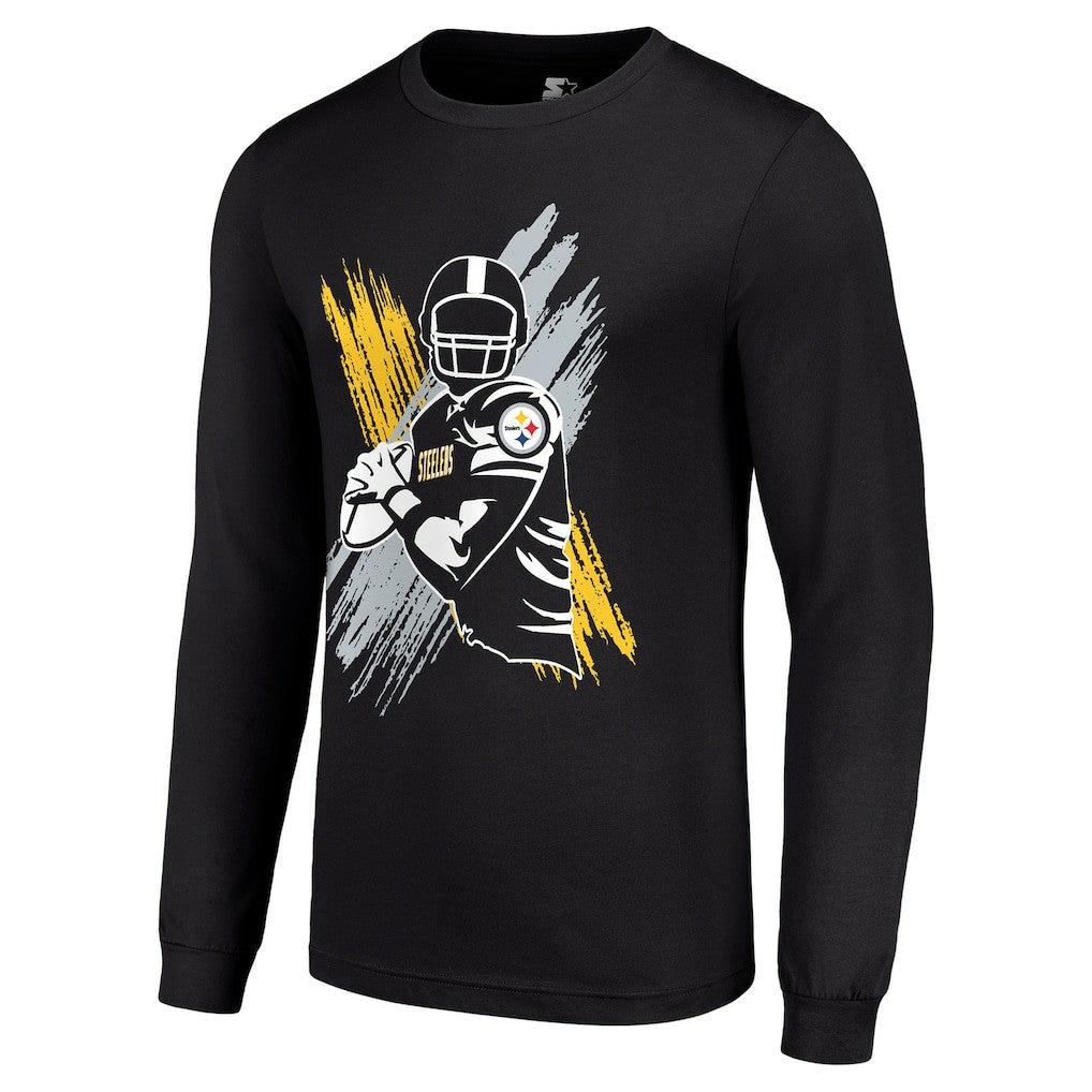 Pittsburgh Steelers Starter Player X Logo Graphic Long Sleeve T-Shirt - Black on sale