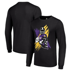 Minnesota Vikings Starter Player X Logo Graphic Long Sleeve T-Shirt - Black on sale