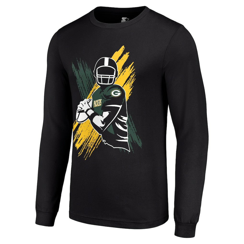 Green Bay Packers Starter Player X Logo Graphic Long Sleeve T-Shirt - Black outlet