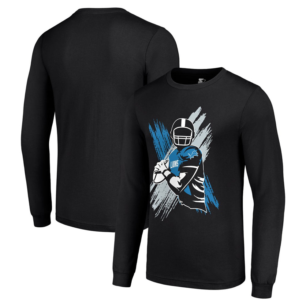 Detroit Lions Starter Player X Logo Graphic Long Sleeve T-Shirt - Black online