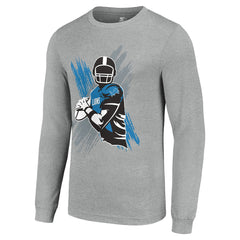 Detroit Lions Starter Player X Logo Graphic Long Sleeve T-Shirt - Heather Gray cheap