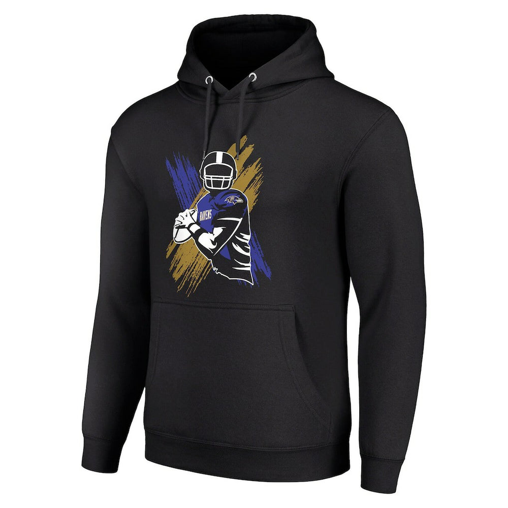 Baltimore Ravens Starter Player X Fleece Pullover Hoodie - Black discount