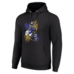 Baltimore Ravens Starter Player X Fleece Pullover Hoodie - Black discount