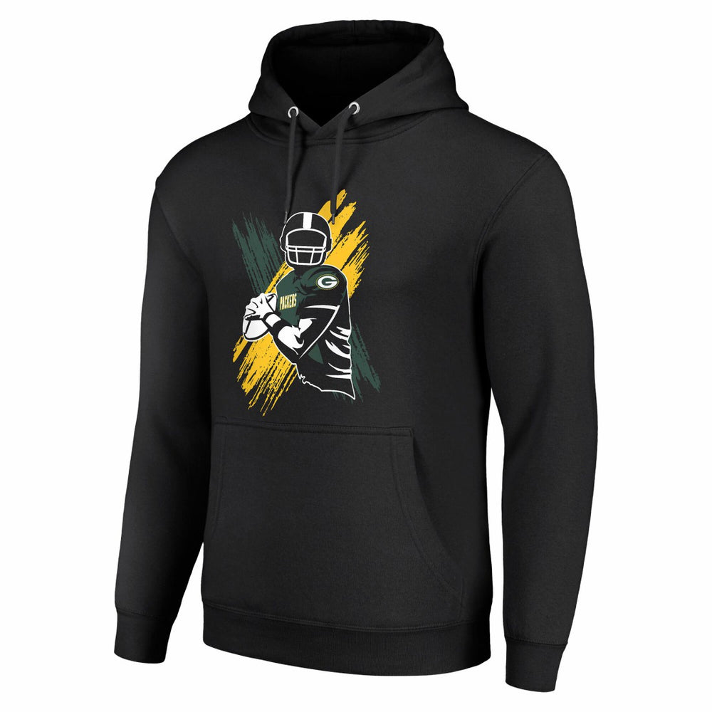 Green Bay Packers Starter Player X Fleece Pullover Hoodie - Black sale