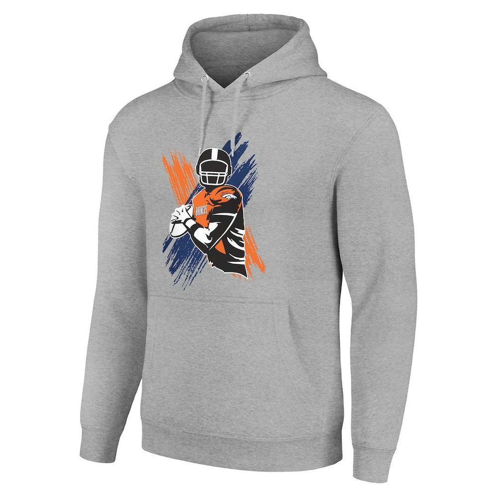 Denver Broncos Starter Player X Fleece Pullover Hoodie - Heather Gray cheap