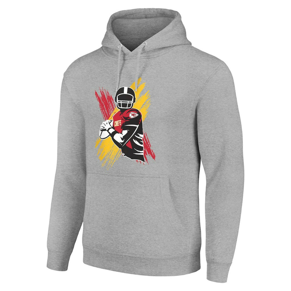 Kansas City Chiefs Starter Player X Fleece Pullover Hoodie - Heather Gray discount