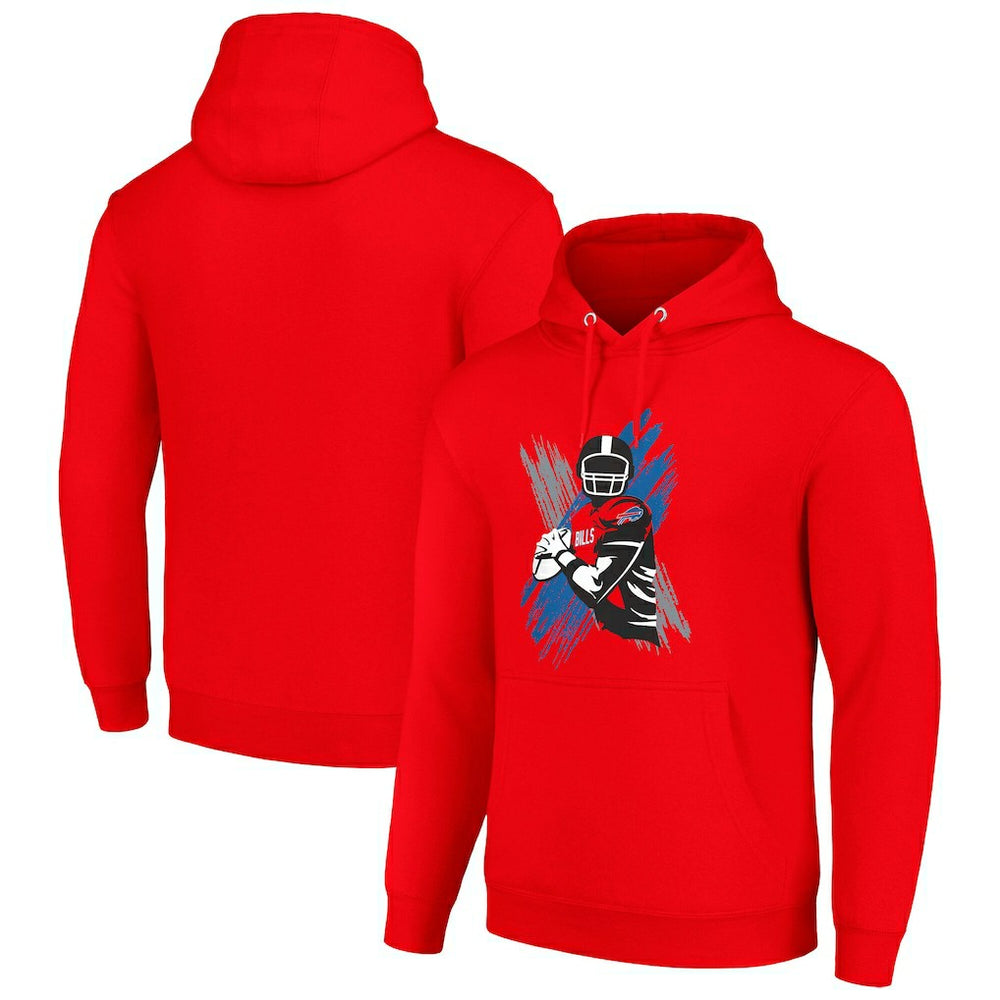 Buffalo Bills Starter Player X Fleece Pullover Hoodie - Red cheap