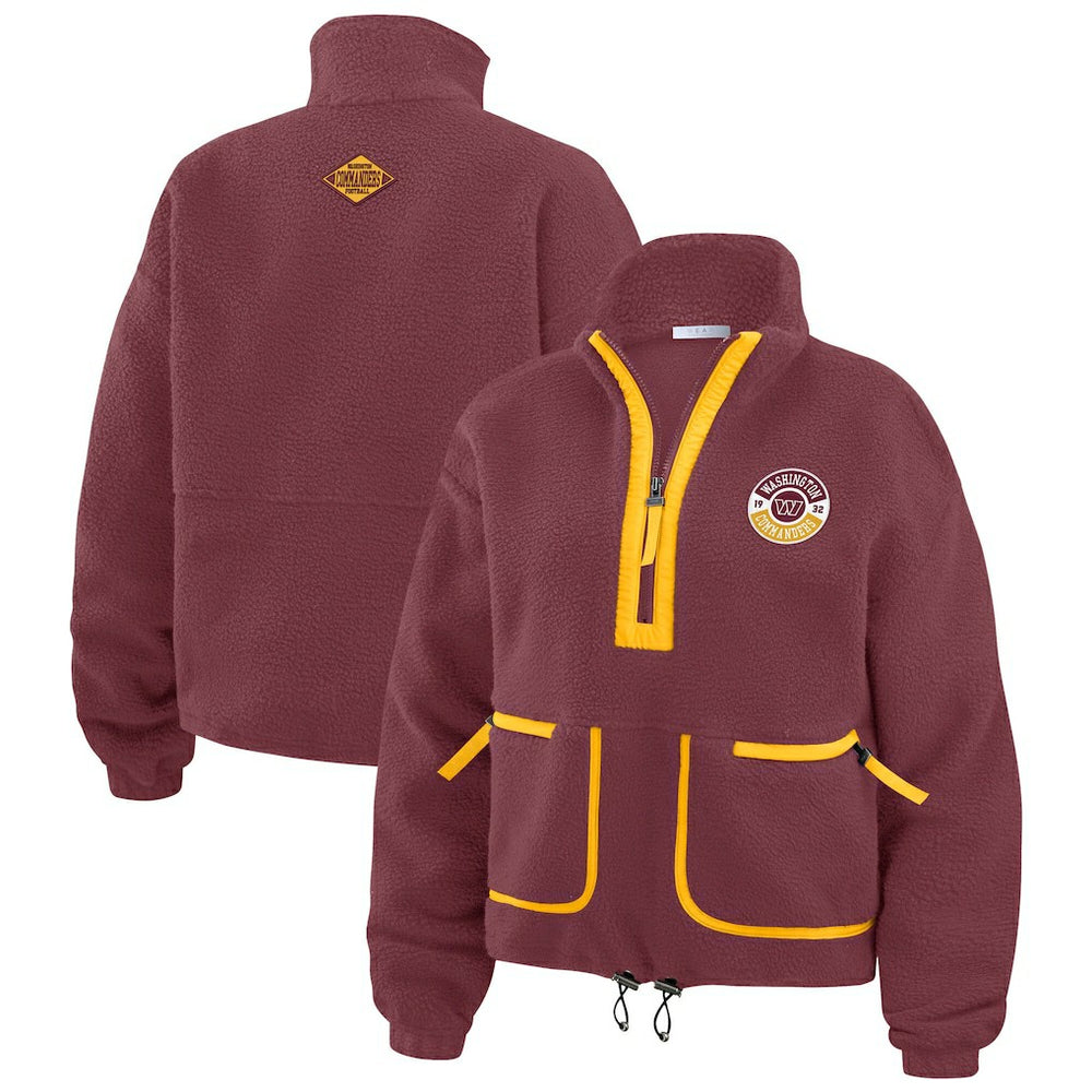 Washington Commanders WEAR by Erin Andrews Women's Polar Fleece Half-Zip Jacket - Burgundy outlet