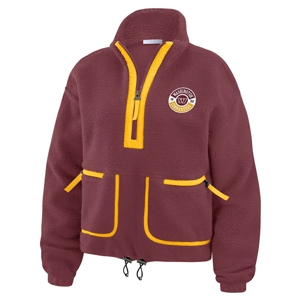 Washington Commanders WEAR by Erin Andrews Women's Polar Fleece Half-Zip Jacket - Burgundy outlet
