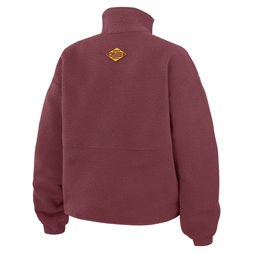 Washington Commanders WEAR by Erin Andrews Women's Polar Fleece Half-Zip Jacket - Burgundy outlet