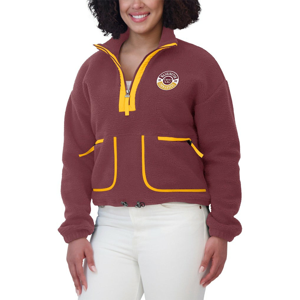 Washington Commanders WEAR by Erin Andrews Women's Polar Fleece Half-Zip Jacket - Burgundy outlet
