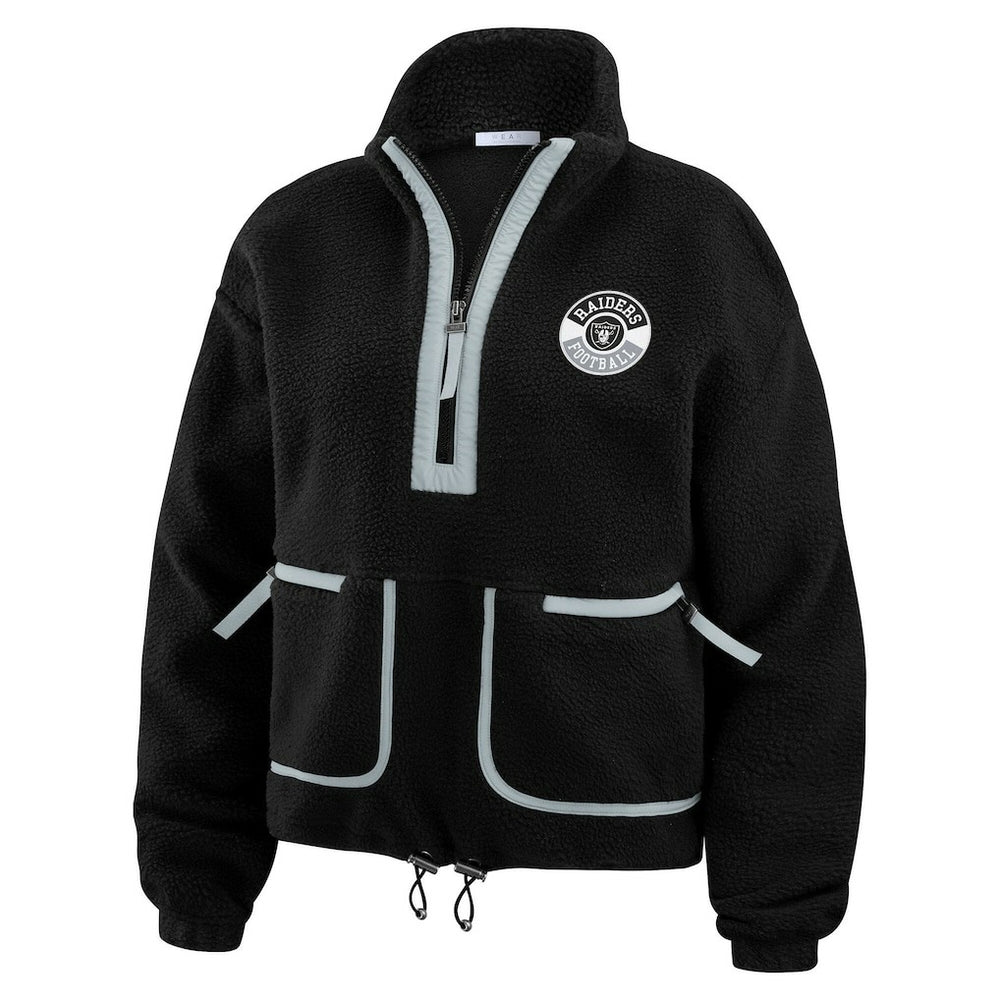 Las Vegas Raiders WEAR by Erin Andrews Women's Polar Fleece Half-Zip Jacket - Black online