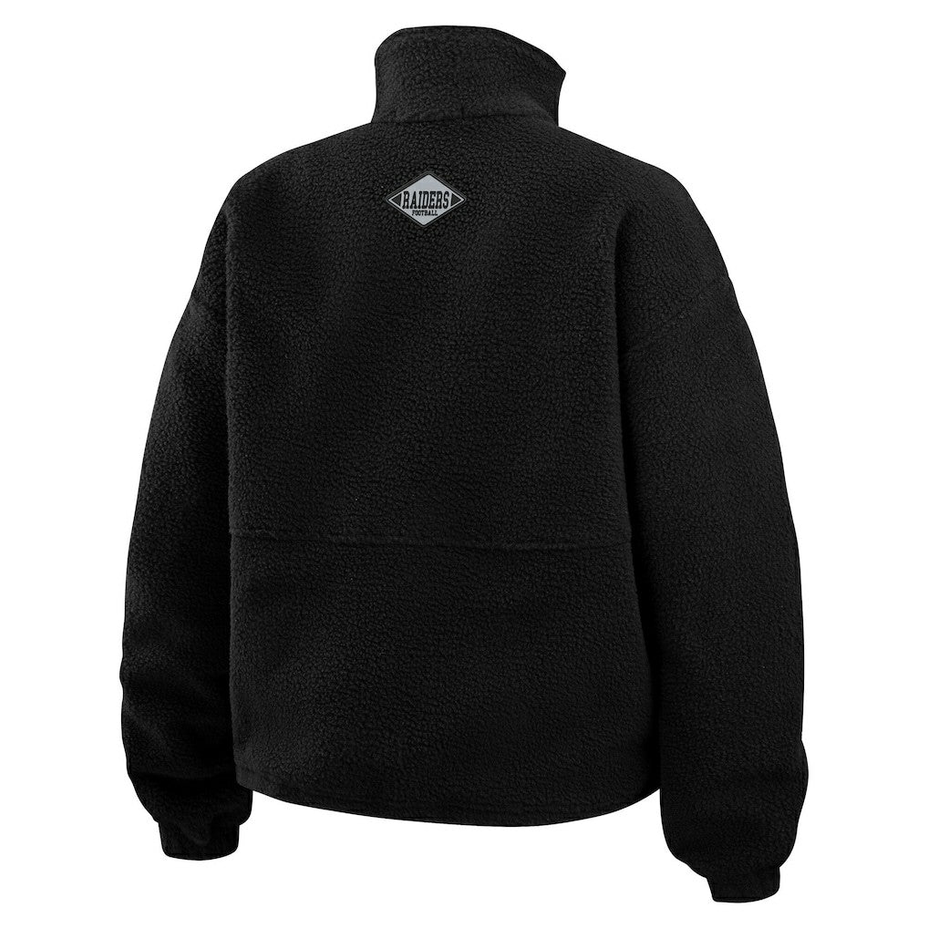 Las Vegas Raiders WEAR by Erin Andrews Women's Polar Fleece Half-Zip Jacket - Black online