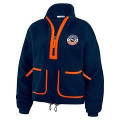 Denver Broncos WEAR by Erin Andrews Women's Polar Fleece Half-Zip Jacket - Navy sale