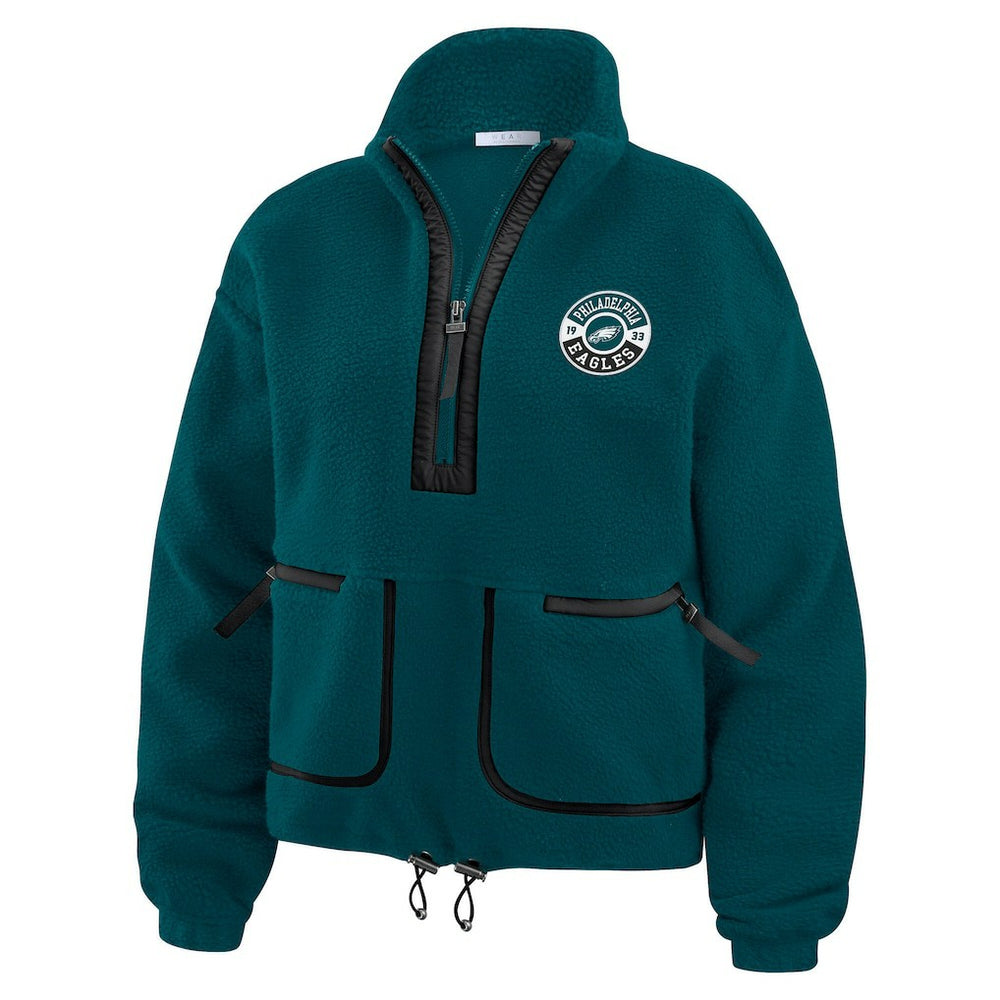 Philadelphia Eagles WEAR by Erin Andrews Women's Polar Fleece Half-Zip Jacket - Midnight Green sale