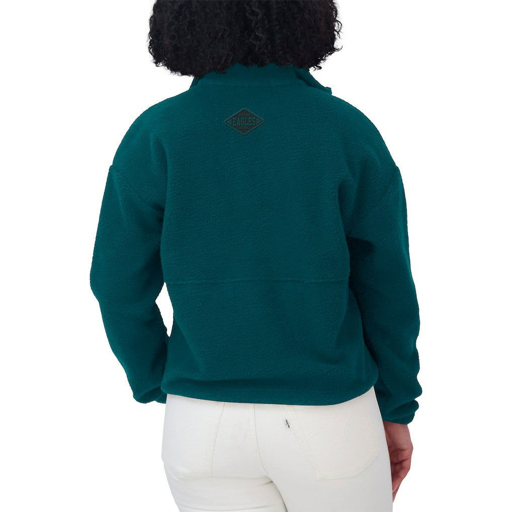 Philadelphia Eagles WEAR by Erin Andrews Women's Polar Fleece Half-Zip Jacket - Midnight Green sale