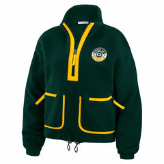 Green Bay Packers WEAR by Erin Andrews Women's Polar Fleece Half-Zip Jacket - Green cheap