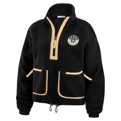 New Orleans Saints WEAR by Erin Andrews Women's Polar Fleece Half-Zip Jacket - Black discount
